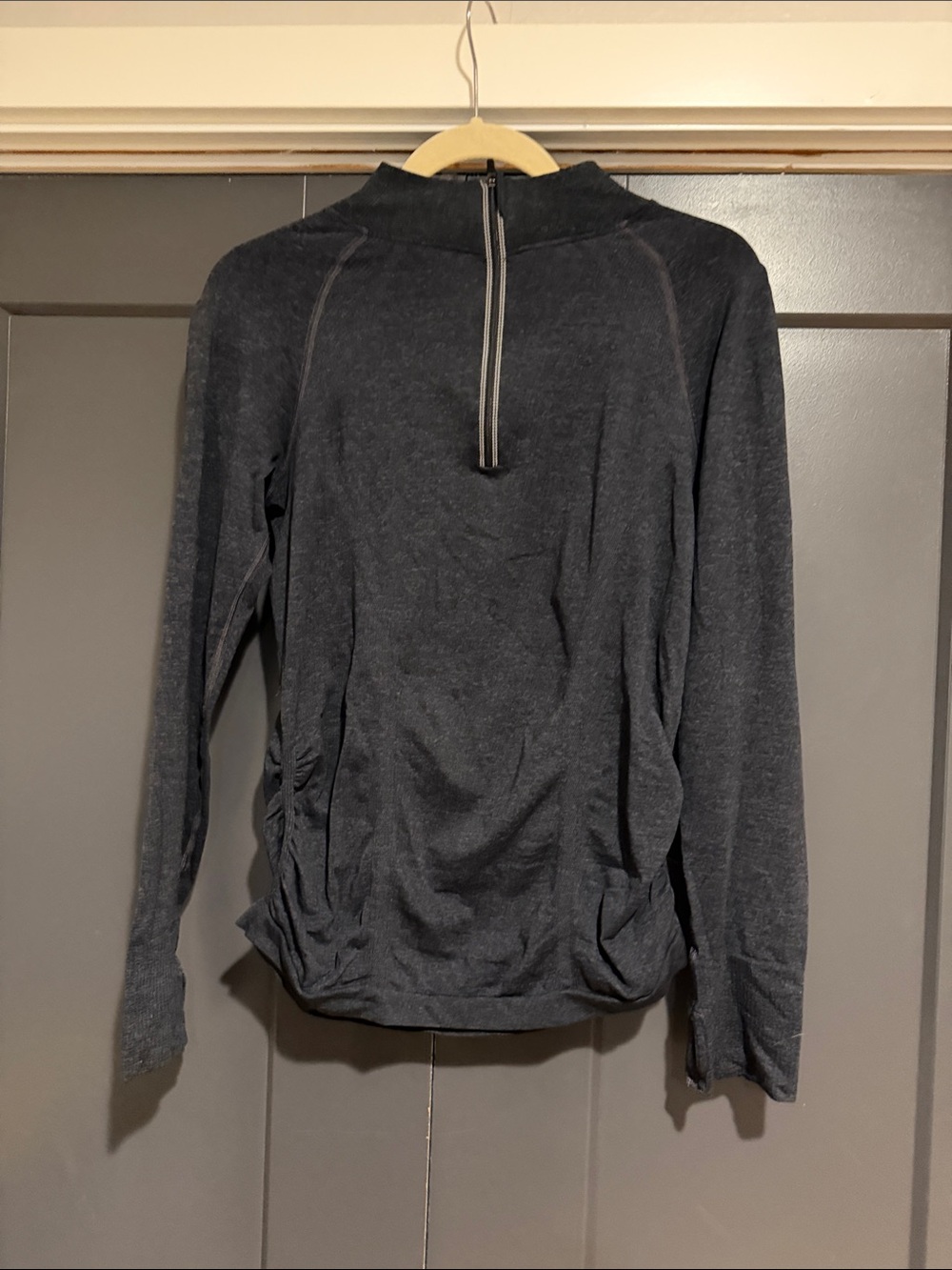 Athleta Heather Charcoal Half-Zip Pullover